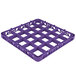 A lavender plastic glass rack extender with a grid pattern on the bottom.