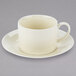 A 10 Strawberry Street Royal Cream white porcelain cup and saucer.