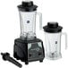 An AvaMix commercial blender with two Tritan containers.