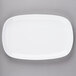 A white rectangular Libbey Chef's Selection II porcelain plate on a gray background.