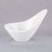 A Libbey white porcelain Riviera bowl with a curved shape on a white background.