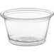 A clear plastic Choice souffle cup with a round rim.