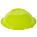 A green plastic bowl with a round lid.