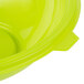 A close up of a Fineline green plastic bowl.