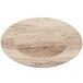 A set of 12 round faux wood melamine charger plates with a circular surface.