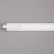 A Satco T8 fluorescent light bulb with a silver tip.