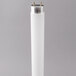 A white fluorescent tube with a silver metal base.