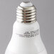 A close up of a Satco Frosted Warm White LED Light Bulb with the words, "energy saving" on the packaging.