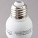 A close up of a Satco Cool White Mini Spiral Compact Fluorescent Light Bulb with a silver cap.