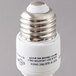 A close-up of a Satco mini spiral compact fluorescent light bulb.