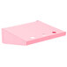 A pink rectangular plastic shelf with holes.