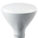 A Satco frosted warm white LED flood light bulb.