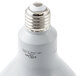 A close up of a Satco Frosted Warm White LED Flood Light Bulb.