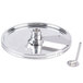A silver stainless steel Hobart 5/8" soft slicing plate with a metal handle.