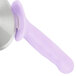 A Dexter-Russell purple pizza cutter with a purple allergen-free handle.