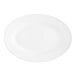 An Acopa bright white stoneware platter with a wide, round rim.