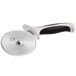 A close-up of a Mercer Culinary Millennia pizza cutter with a white handle.