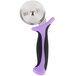 A Mercer Culinary pizza cutter with a purple handle.