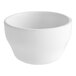 An Acopa bright white stoneware bouillon cup with a rolled edge on a white background.