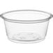 A clear plastic Choice souffle cup with a clear lid.
