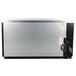 A silver and black Beverage-Air back bar refrigerator with a black glass door.