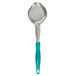 A Vollrath teal Spoodle with a blue handle.