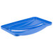 A blue plastic Rubbermaid lid with a paper slot.