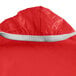 A Creative Converting rectangular tablecloth in red with elastic edges.
