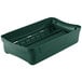 A green plastic lid for a Rubbermaid Slim Jim rectangular trash can.