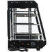 A black Avantco vertical rack guide for a food warmer with a glass door.