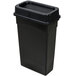 A black rectangular Continental trash can with a Drop Shot lid.