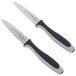 Two Dexter-Russell V-Lo paring knives with black handles.