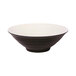 An Elite Global Solutions Durango melamine bowl with a white rim and chocolate interior.