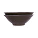 An Elite Global Solutions Durango melamine bowl with a white background and black rim.