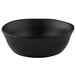An Elite Global Solutions black melamine bowl on a white background.