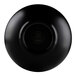 A close up of a black Elite Global Solutions Karma melamine bowl with a white circle in the middle.