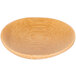 A Tablecraft bamboo round dish with a wavy design on it.