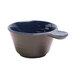 An Elite Global Solutions two-tone blue and brown melamine handled bowl.