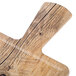 A rectangular faux driftwood melamine serving board with a full pocket and a wooden handle.