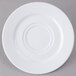A white plate with a circular design.
