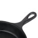 An Elite Global Solutions black faux cast iron fry pan with a handle.