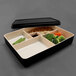The black and sand two-tone rectangular lid for a Bento box.
