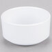 A white melamine cup with a white background.