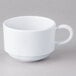 A white Elite Global Solutions melamine cup with a handle.
