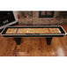 An Atomic shuffleboard table in a living room.