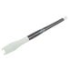 The black and white handle of a Mercer Culinary square notch silicone brush plating tool.