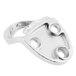 A silver metal Choice surface mount bottle opener with holes.