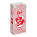 A Great Western popcorn box with red and white stripes and red text.
