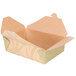 A brown Fold-Pak Bio-Plus-Earth paper take-out box with a lid open.