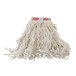 A close up of a Rubbermaid white blend wet mop head.